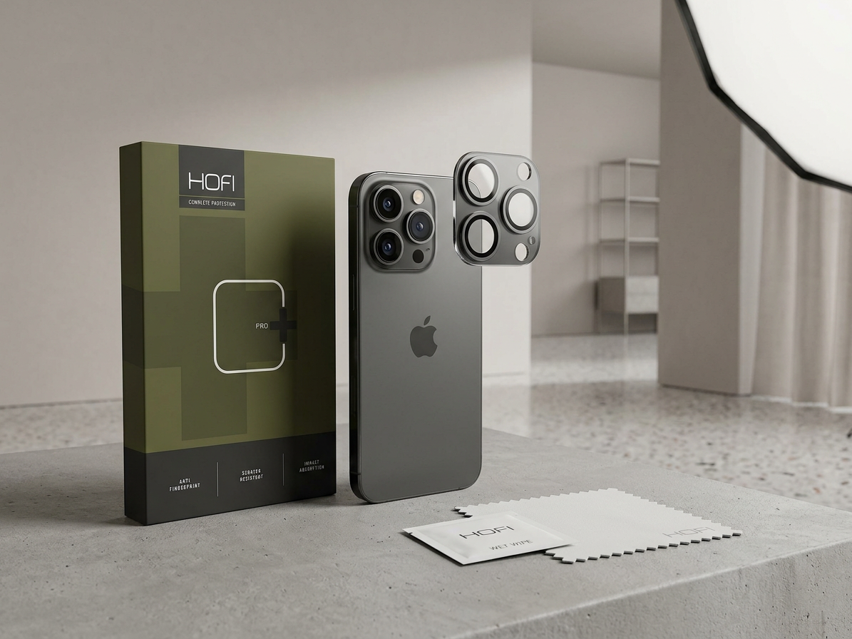 Ochranné sklo na zadní kameru iPhone 15 Pro / iPhone 15 Pro MAX - Hofi, Cam Pro+ Black