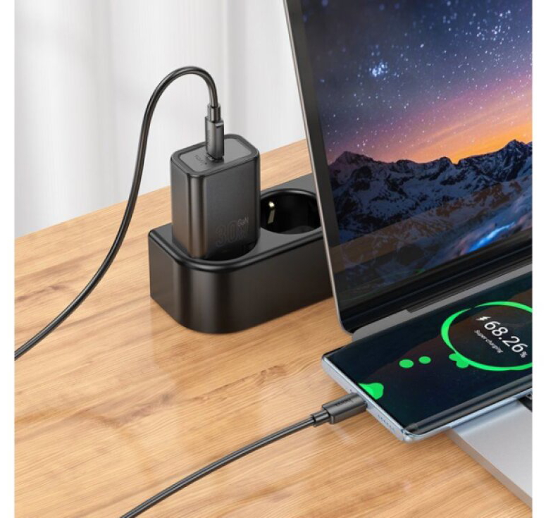 Rychlá nabíječka do sítě - Hoco, N62 Gentle PD30W Black