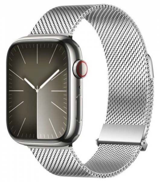 Řemínek na Apple Watch 44mm / 45mm / 46mm / 49mm - DuxDucis, Milanese Pro Silver