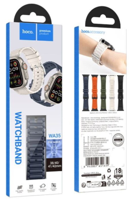 Řemínek pro Apple Watch 38mm / 40mm / 41mm / 42mm - Hoco, WA35 Emir Grayish Blue