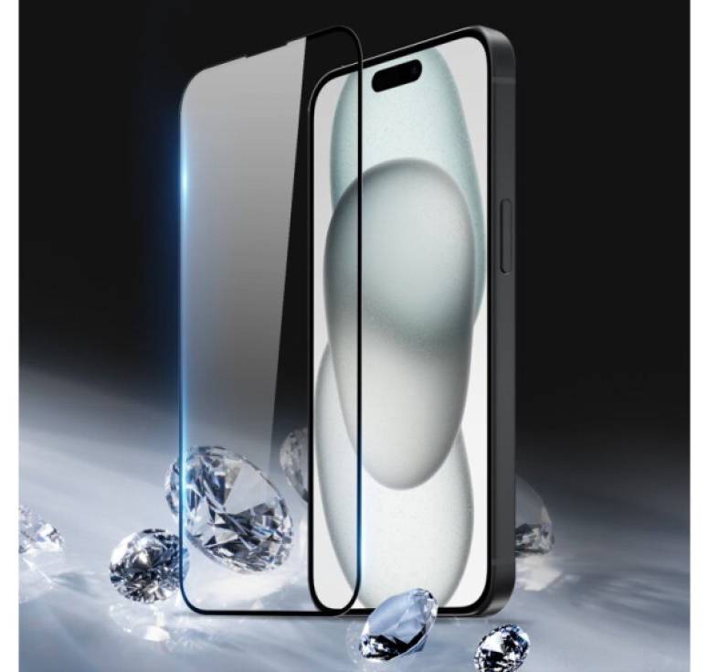 Ochranné tvrzené sklo na iPhone 15 - DuxDucis, Full Glass Black