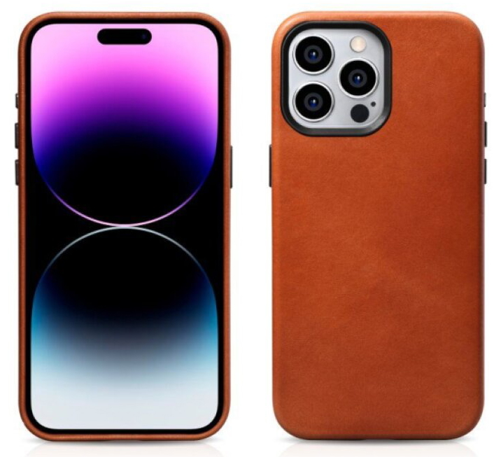 Kožený obal na iPhone 15 Pro MAX - iCarer, OilWax MagSafe Retro