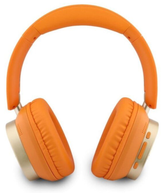 Bezdrátová náhlavní sluchátka - Guess, Script Metal Logo ENC Orange