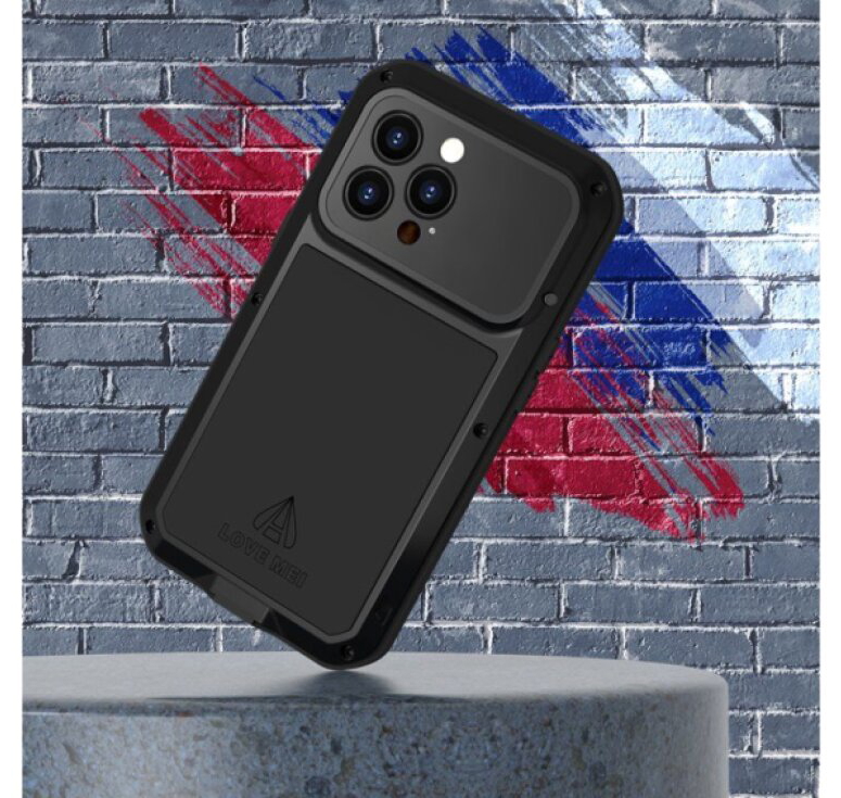 Ochranný kryt pro iPhone 14 Pro MAX - LOVE MEI, Powerful Black