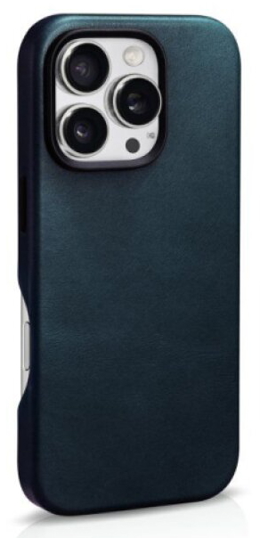 Kožený obal na iPhone 16 Pro MAX - iCarer, OilWax MagSafe Blue