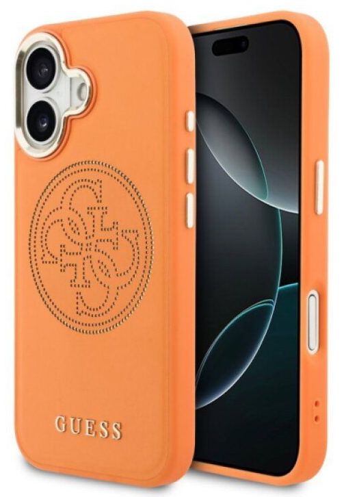 Ochranný kryt na iPhone 17 - Guess, 4G Perforated Logo MagSafe Orange