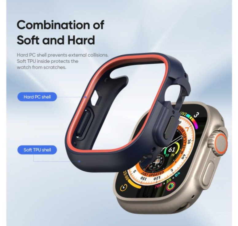 Ochranný kryt na Apple Watch 49mm - DuxDucis, Bamo Midnight/Orange