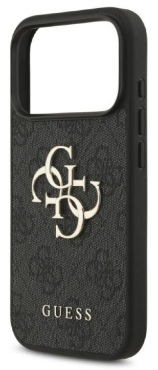 Ochranný kryt na iPhone 17 Pro - Guess, Metal Logo Strap Black