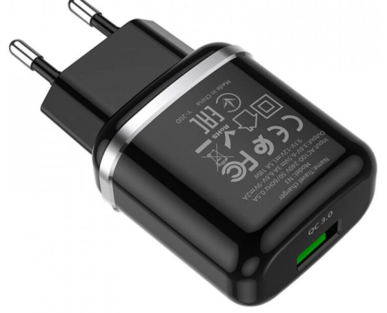 Nabíjecí USB adaptér - Hoco, N3 QC3.0 18W Black
