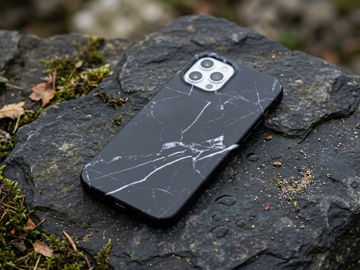 Ochranný kryt na iPhone 16 - Marble Black