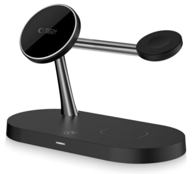Bezdrátová rychlá nabíječka pro iPhone, AirPods a Apple Watch - Tech-Protect, A12 MagSafe Wireless Charger Black