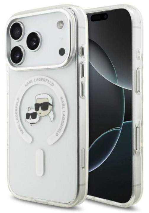 Ochranný kryt na iPhone 17 Pro - Karl Lagerfeld, IML K&CH Heads MagSafe Transparent
