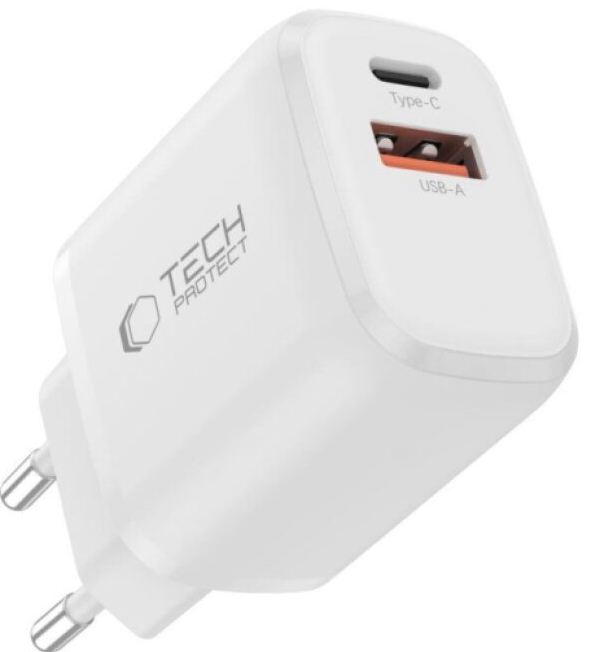 Nabíjecí USB adaptér do sítě - Tech-Protect, NCA30 PD30W/QC3.0 + USB-C kabel
