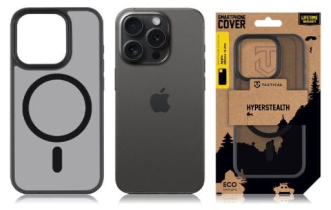 Ochranný kryt pro iPhone 15 Pro - Tactical, MagForce Hyperstealth Asphalt