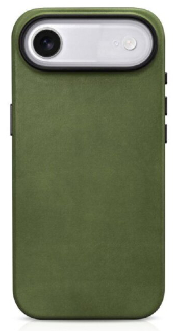 Kožený obal na iPhone Air - iCarer, OilWax MagSafe Green