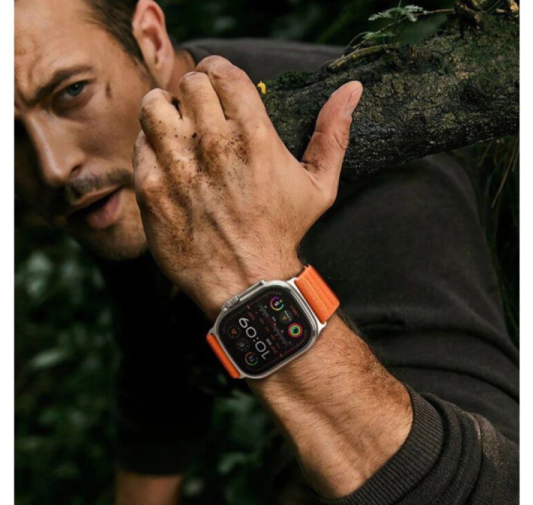 Řemínek na Apple Watch 44mm / 45mm / 46mm / 49mm - Tech-Protect, Nylon Slip Orange