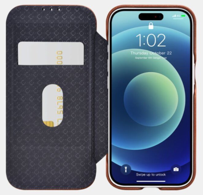 Knížkové pouzdro na iPhone 17 Pro MAX - iCarer, Oil Wax Real Leather MagSafe Brown