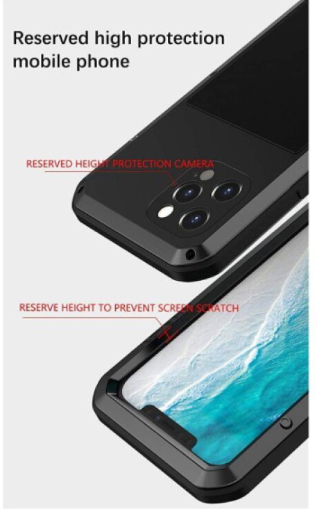 Ochranný kryt pro iPhone 12 Pro MAX - LOVE MEI, Powerful Black