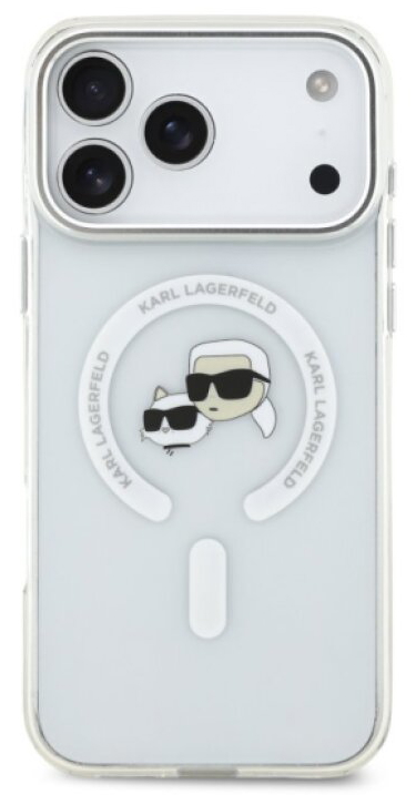 Ochranný kryt na iPhone 17 Pro MAX - Karl Lagerfeld, IML K&CH Heads MagSafe Transparent