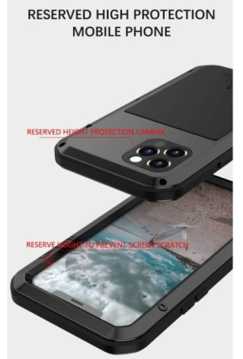 Ochranný kryt pro iPhone 12 Pro - LOVE MEI, Powerful Black