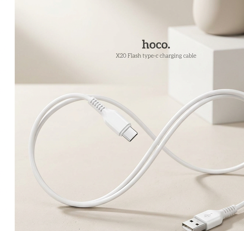 Kabel USB-C - Hoco, X20 White 200cm