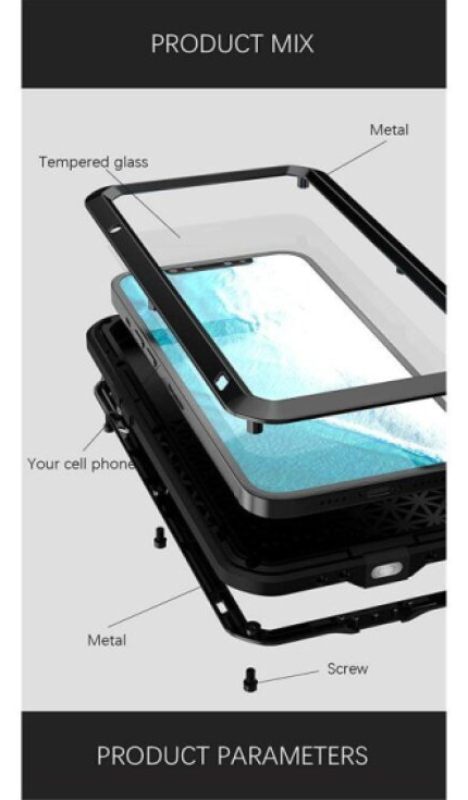 Ochranný kryt pro iPhone 12 Pro MAX - LOVE MEI, Powerful Black
