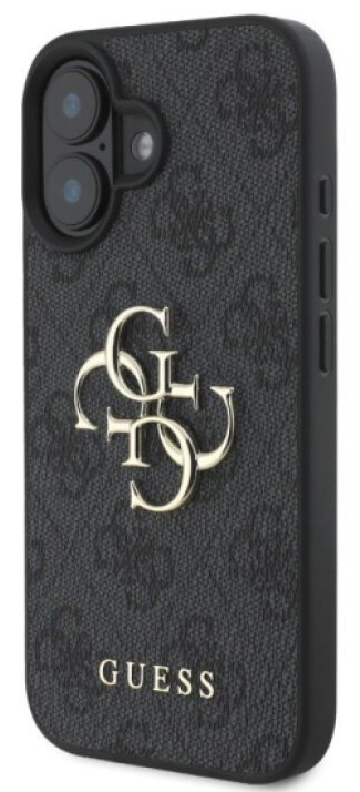 Ochranný kryt na iPhone 16 - Guess, 4G Metal Logo Gray