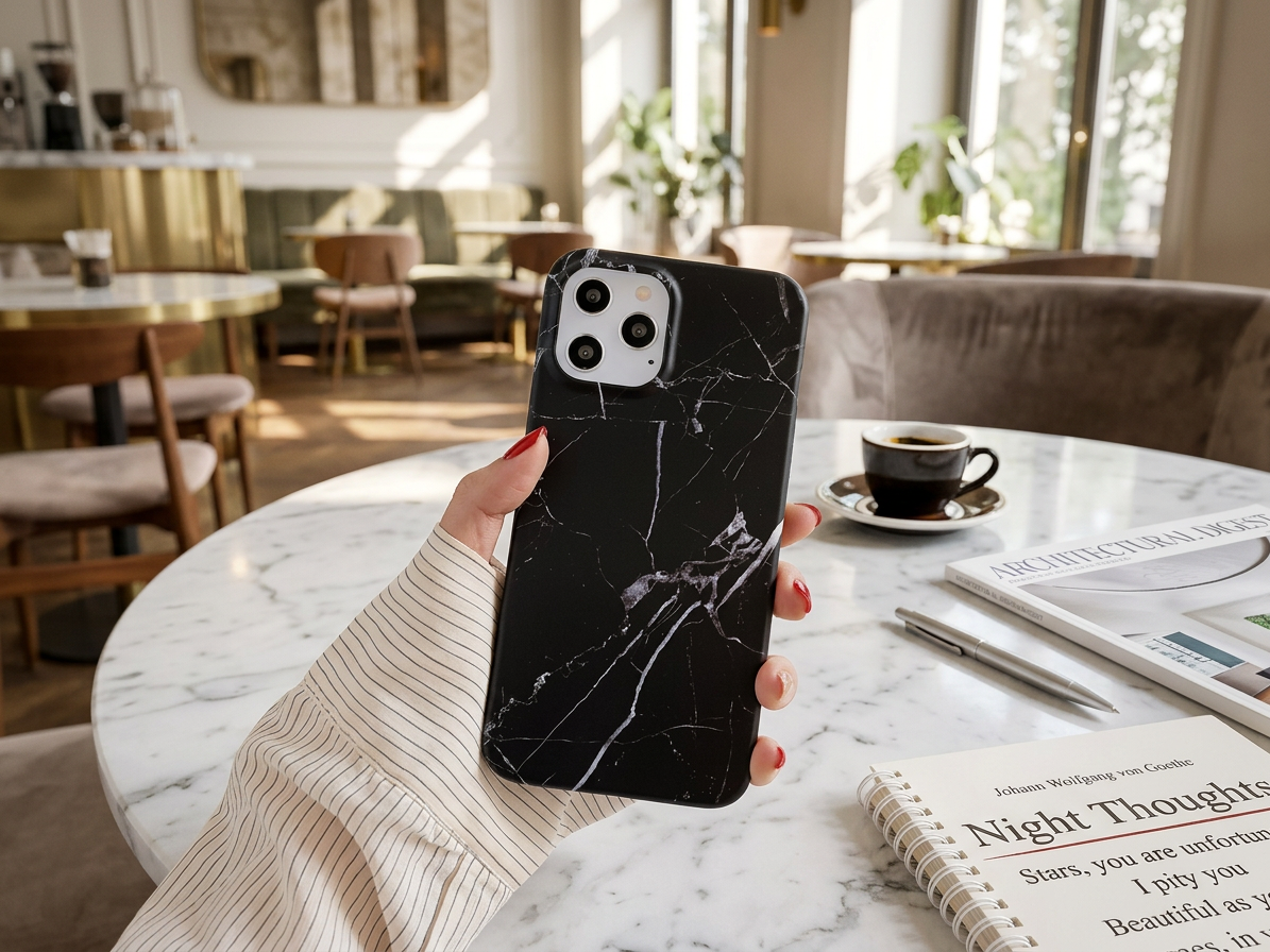 Ochranný kryt na iPhone 15 - Marble Black
