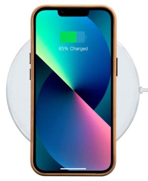 Kožený obal na iPhone 14 - iCarer, OilWax MagSafe Camel