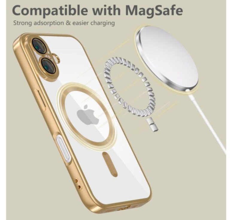 Ochranný kryt na iPhone 16 - Tech-Protect, Magshine MagSafe Shiny Gold