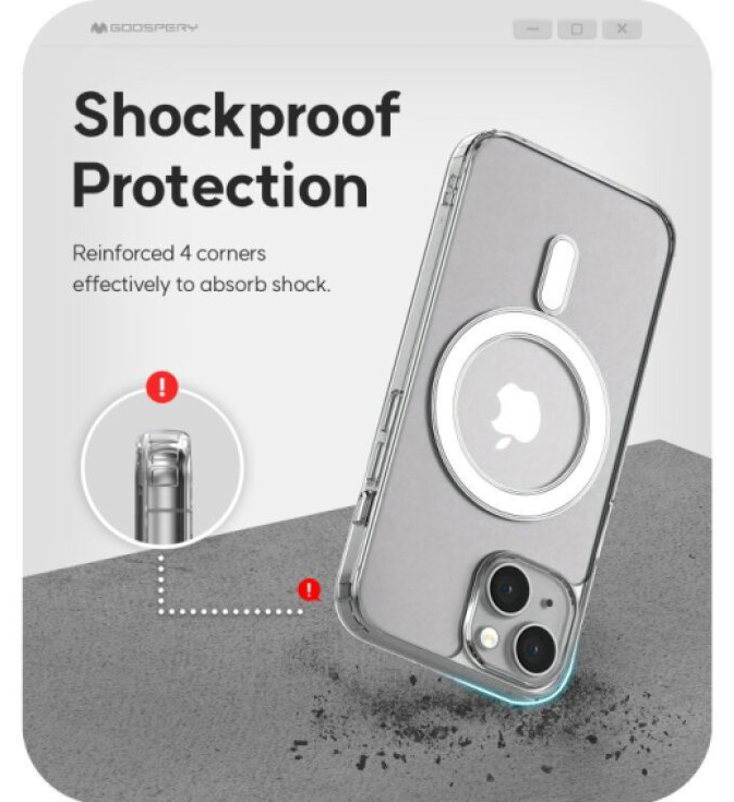 Ochranný kryt na iPhone 15 Pro MAX - Mercury, JelHard MagSafe Transparent