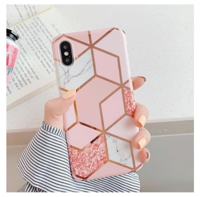 Ochranný kryt pro iPhone XS / X - Geometric Pink