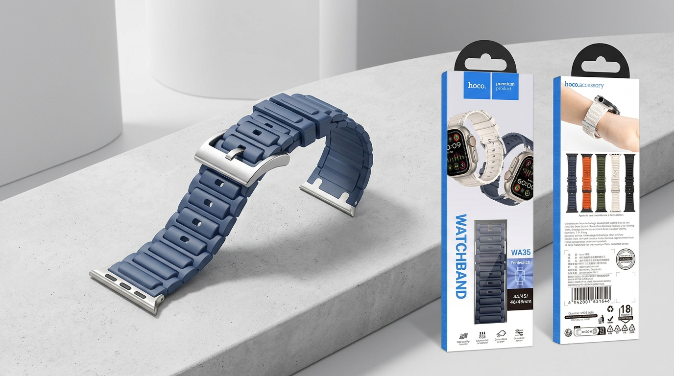 Řemínek pro Apple Watch 44mm / 45mm / 46mm / 49mm - Hoco, WA35 Emir Grayish Blue