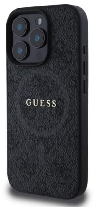 Ochranný kryt na iPhone 16 Pro - Guess, 4G Colored Ring MagSafe Black