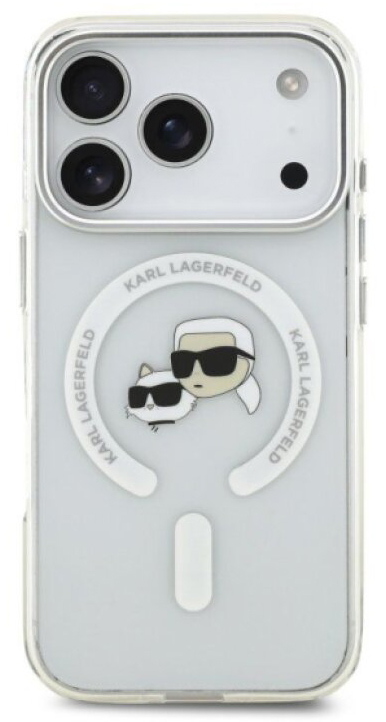 Ochranný kryt na iPhone 17 Pro - Karl Lagerfeld, IML K&CH Heads MagSafe Transparent
