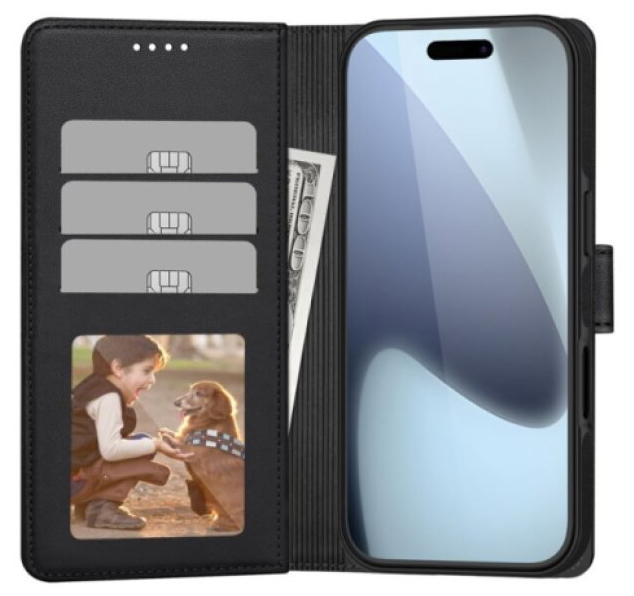 Knížkové pouzdro na iPhone 17 - Tech-Protect, Wallet MagSafe Black