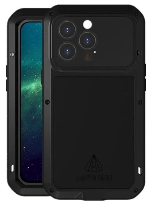 Ochranný kryt pro iPhone 13 Pro MAX - LOVE MEI, Powerful Black