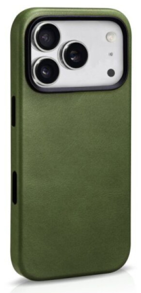 Kožený obal na iPhone 17 Pro MAX - iCarer, OilWax MagSafe Green