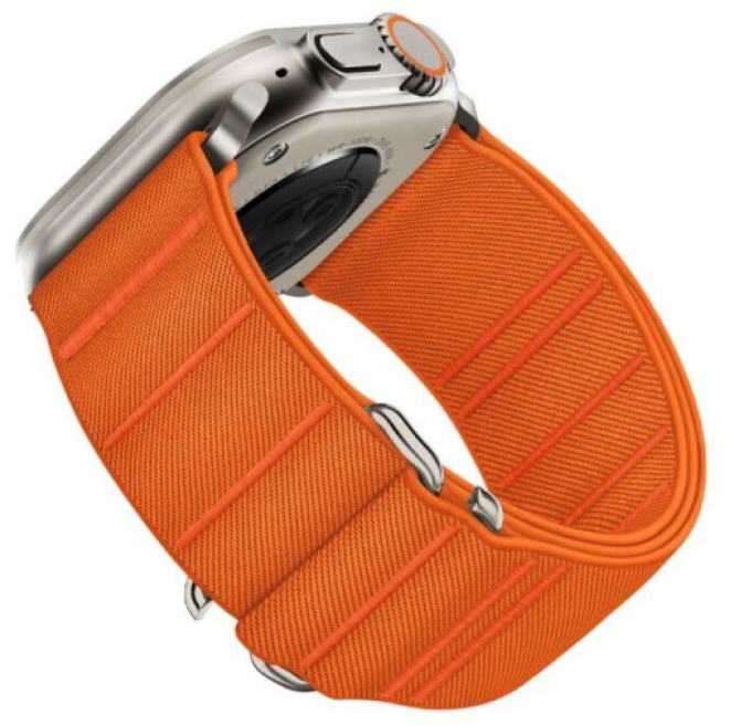 Řemínek na Apple Watch 44mm / 45mm / 46mm / 49mm - Tech-Protect, Nylon Slip Orange