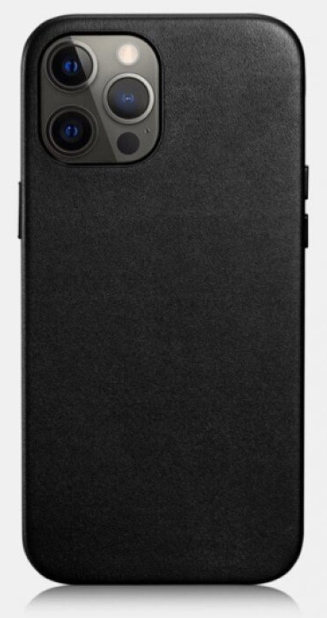 Kožený kryt na iPhone 12 Pro MAX - iCarer, Real Leather with MagSafe Black