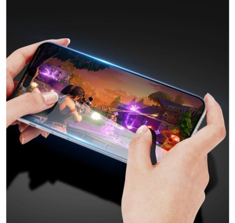 Ochranné tvrzené sklo na iPhone 15 Pro - DuxDucis, Full Glass Black