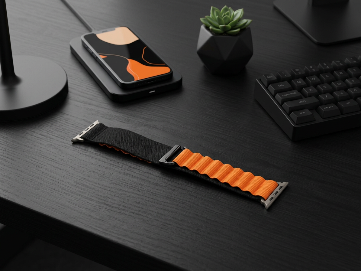 Řemínek pro Apple Watch 44mm / 45mm / 46mm / 49mm - Hoco, WA20 Climbing Black Orange