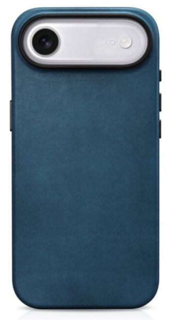Kožený obal na iPhone Air - iCarer, OilWax MagSafe Blue