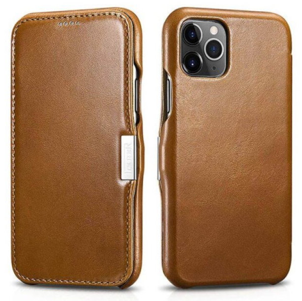 Knížkové pouzdro pro iPhone 11 Pro - iCarer, Vintage Khaki