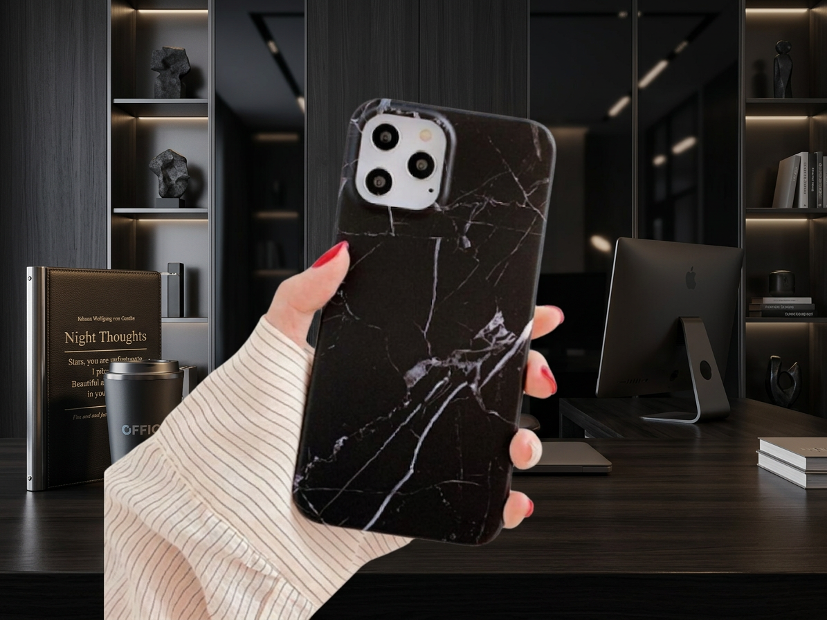 Ochranný kryt na iPhone 16 Pro MAX - Marble Black
