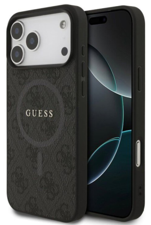 Ochranný kryt na iPhone 17 Pro MAX - Guess, 4G Colored Ring MagSafe Black