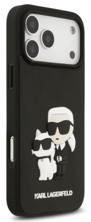 Ochranný kryt na iPhone 17 Pro MAX - Karl Lagerfeld, 3D Rubber Karl and Choupette Black