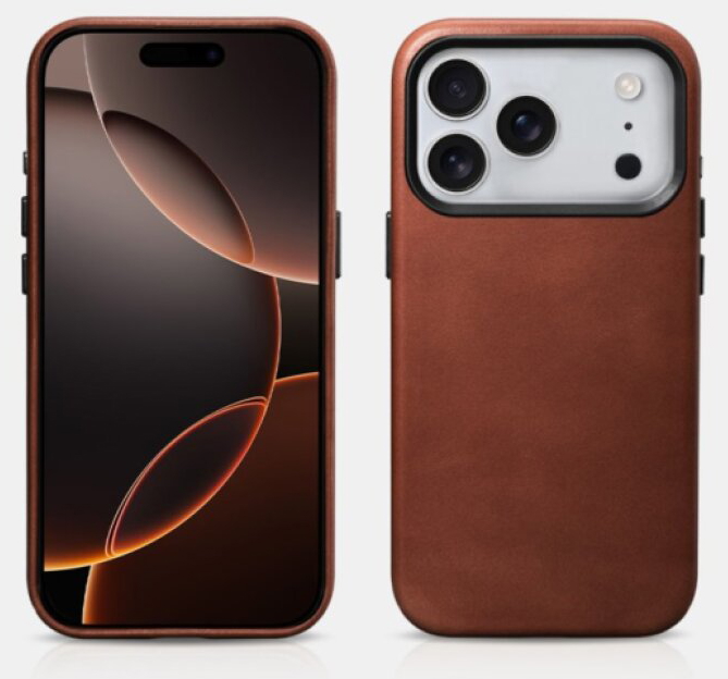 Kožený obal na iPhone 17 Pro - iCarer, OilWax MagSafe Brown