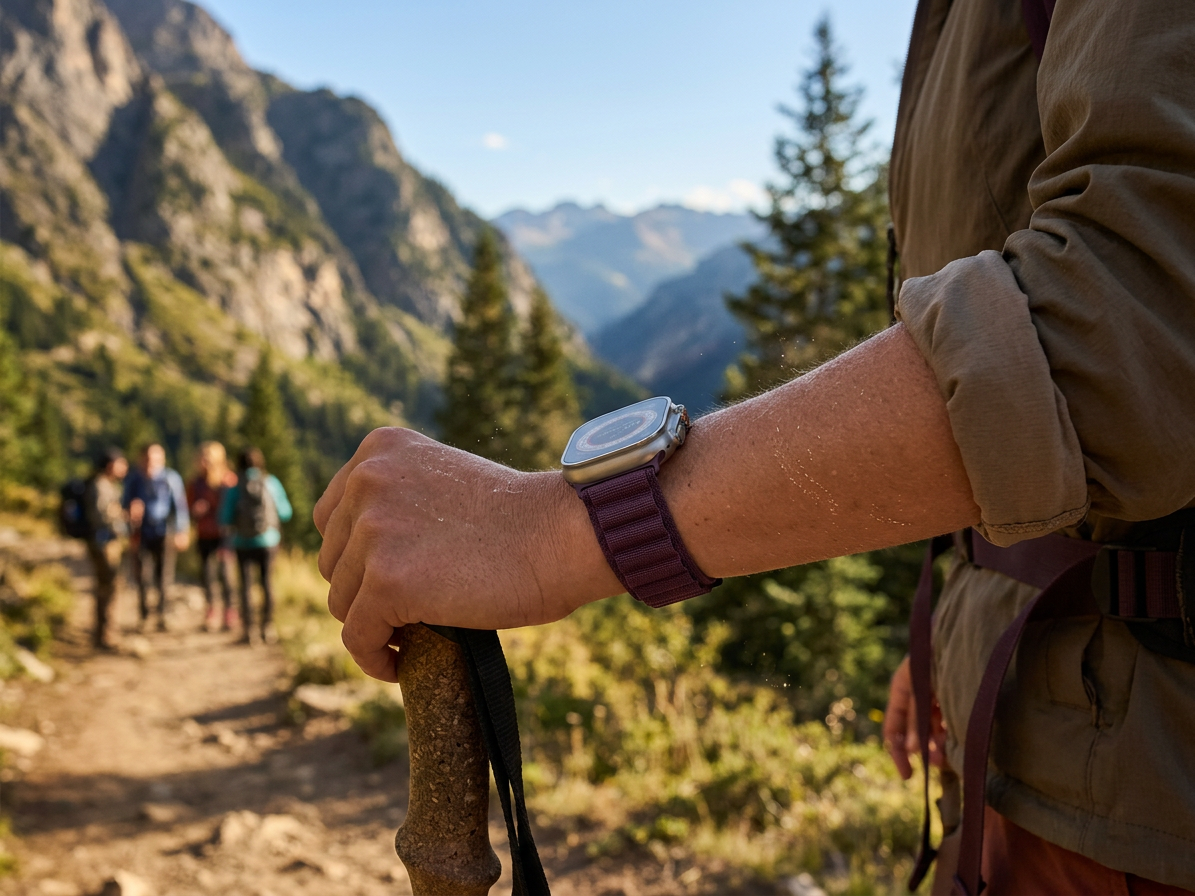 Řemínek pro Apple Watch 44mm / 45mm / 46mm / 49mm - Hoco, WA20 Climbing Purple Cherry