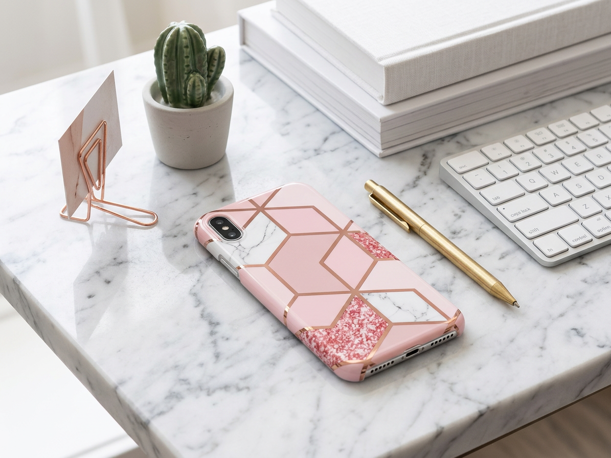 Ochranný kryt pro iPhone XS / X - Geometric Pink